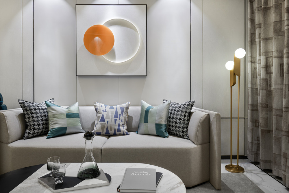 现代轻奢风格室内家装案例效果图-客厅沙发